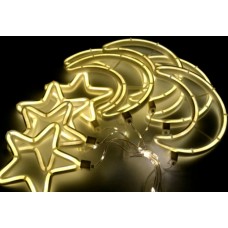 Xmas гирлянда Copper curtain ball lamp 9WW- 1 Тёп.белый Луна 5 Звезда 4 3M*0.7M 