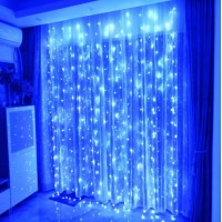 Гирлянда штора Водопад 480 LED 3,0х3,0м Синяя светодиодная гирлянда для декора окон вечеринки праздника 