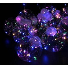 Xmas гирлянда (Штора) 150 Led (Copper) на медной проволоке прозрачные слои Мульти 8см 3M*1,5M