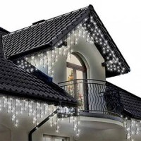 Xmas гірлянда LED 120 3.3Line Short curtain(Бульбашки/Бахрома)WW-1 Теп.білий 5Метрів Вул.+соед.Бел