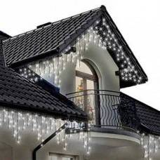 Xmas гирлянда LED 120 3.3Line Short curtain(Сосульки/Бахрома)WW-1 Тёп.белый 5Mетров Ул.+соед.Бел