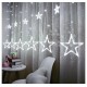 Гирлянда светодиодная занавеска Звезды 12 Led 3х0,3х0,15м 8 режимов с переходником Белый