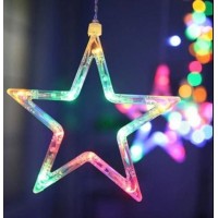 Гирлянда штора STAR CURTAIN MULTI 7753 Звезды цветная