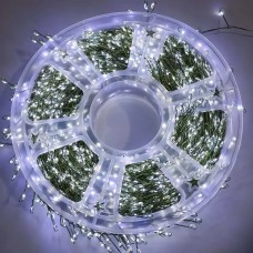 Xmas Гирлянда мишура белый 220В пульт ДУ 8 режимов зеленый провод 100m 2500L