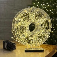 Xmas Гирлянда Мишура зеленый провод 220В пульт ДУ 8 режимов 50m 1500L green wire WW-1 