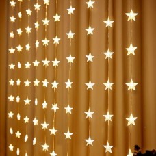 XMAS Гирлянда штора Звездопад 120L на медной пров CURTAIN 3M*180CM Теплый Белая 