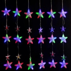 XMAS Гирлянда штора Звездопад 60L на медной пров 3M*90CM Мультицветная