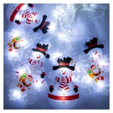 Xmas Гирлянда Штора Фигурки 3D снеговика и снежинки 3m*70cm 95L Мультицветная 