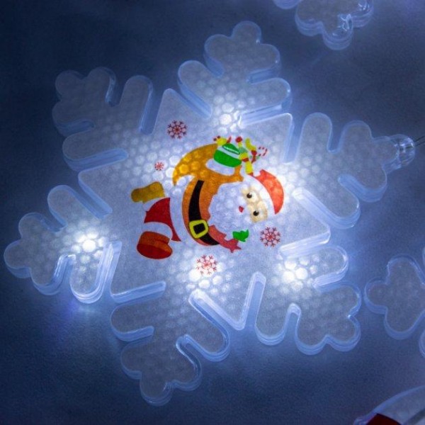 Xmas Гирлянда Штора Фигурки 3D снеговика и снежинки 3m*70cm 95L Мультицветная 
