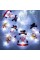 Xmas Гирлянда Штора Фигурки 3D снеговика и снежинки 3m*70cm 95L Белый W 
