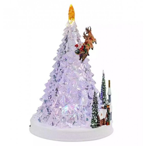 Ночник новогодний музыкальный XMAS WDL-24080A "Елка с Санта-Клаусом"