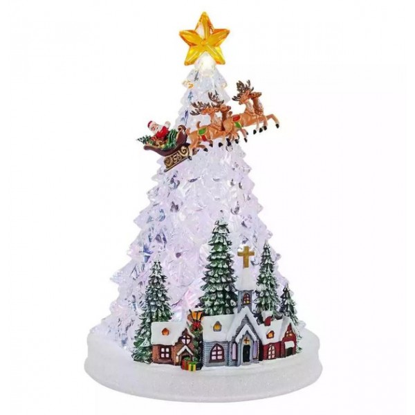 Ночник новогодний музыкальный XMAS WDL-24080A "Елка с Санта-Клаусом"