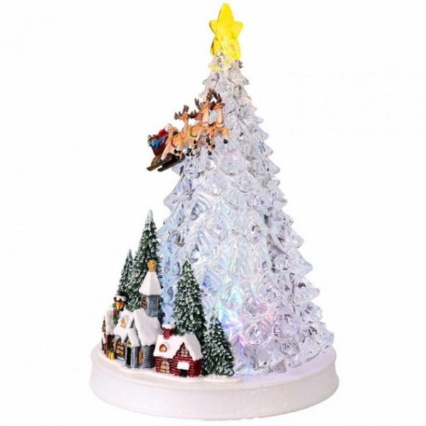 Ночник новогодний музыкальный XMAS WDL-24080A "Елка с Санта-Клаусом"