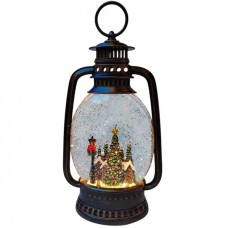 Новогодний ночник Винтажный фонарь XMAS WDL-24028D/10093 с блестками и светодиодная подсветка 27,9 см