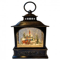 Ночник новогодний музыкальный XMAS WDL-24072D «Винтажный фонарь» 21см