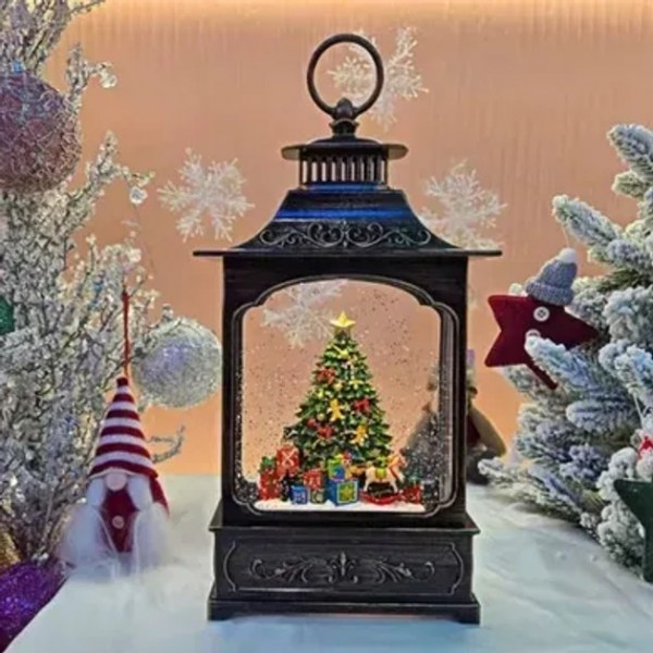 Ночник новогодний музыкальный XMAS WDL-24072D «Винтажный фонарь» 21см