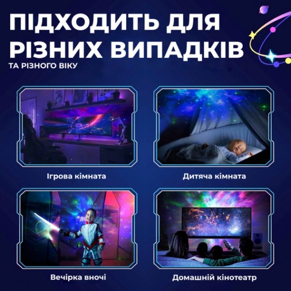 Космический ночник Астронавт лазерный проектор звездного неба с пультом ДУ