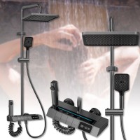 Душевой смеситель 4 в 1 из нержавеющей стали для ванной комнаты Shower AA6-6 Черный 