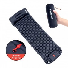 Надувний матрац Outdoor Sleeping із подушкою для туризму 190 x 70 x 20 см чорний