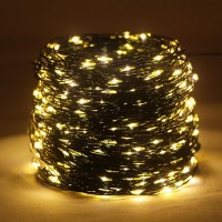 Светодиодная гирлянда "Роса" 500 LED, желтый свет, зеленая нить, 50 метров