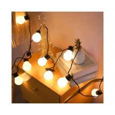 Гирлянда лампочки уличная матовая теплый цвет 5 метров 10 ламп устойчива к внешним факторам