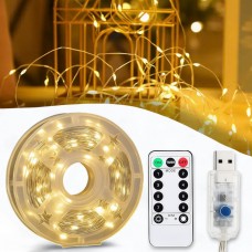 Гирлянда проволока от USB с пультом 50 м
