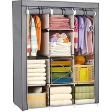 Шкаф 88130 текстильный, складной, на 3 секции, 130х45х170 см, серый 