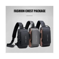 Сумка мужская XIO Fashion с зарядкой USB и кодовым замком 32х6х16 см Черная