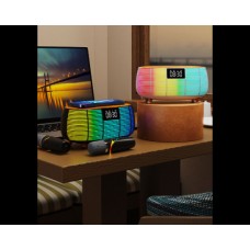 Колонка Bluetooth NSP-0384 с часами и беспроводным зарядным устройством