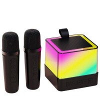 Портативная колонка K18 Bluetooth с 2 микрофонами, караоке, LED-подсветка, 10 Вт.