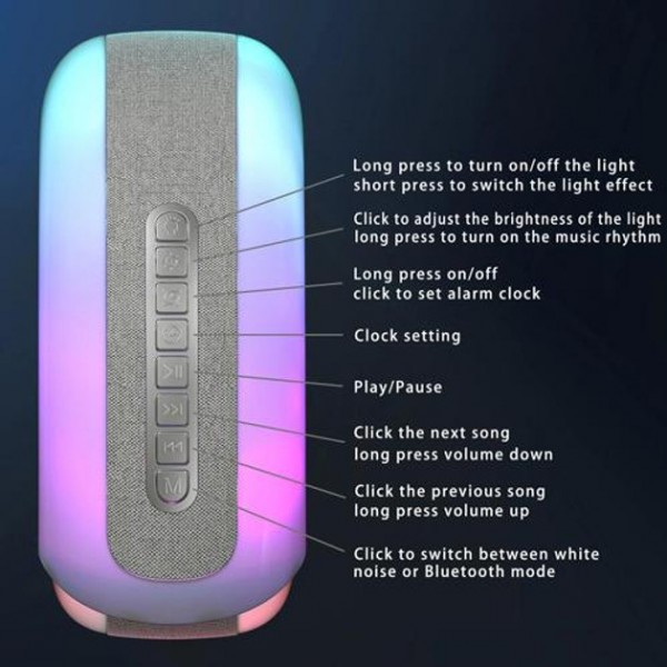 Ночник INSPIRE N70 APP 6W 2000 mAh, зарядное устройство с подсветкой и встроенным динамиком