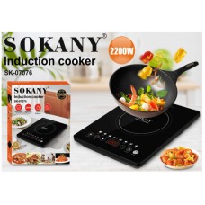 Индукционная плита SK-07076 2200 Вт, сенсорное управление, кристаллическое стекло, мощная и современная 
