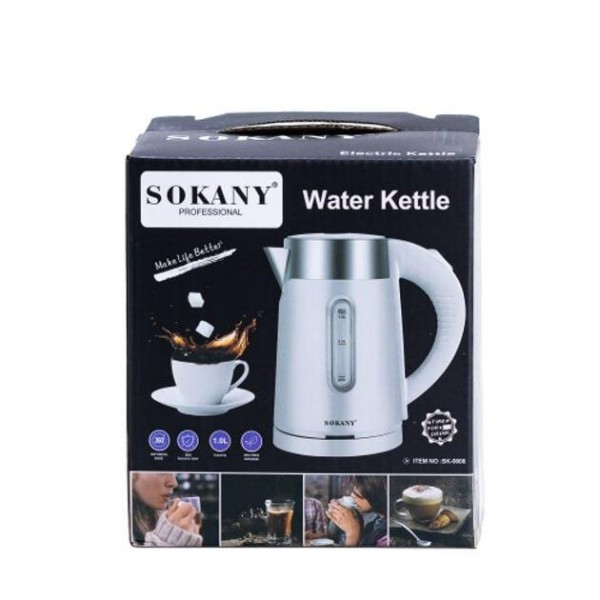 Електрочайник Sokany SK-0808 чайник знімний фільтр 1 л 1200 Вт.
