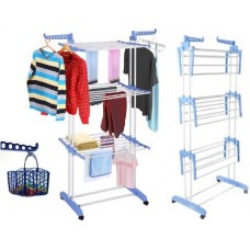 Складная сушилка для белья до 50 кг (172х73х64см) Garment Rack With Wheels / Многоярусная вешалка для одежды