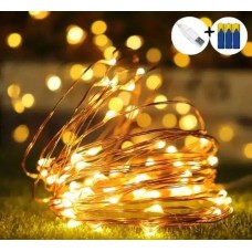 Светодиодная гирлянда капля Росы Нить 10м 100led батарейки+USB Теплый белый