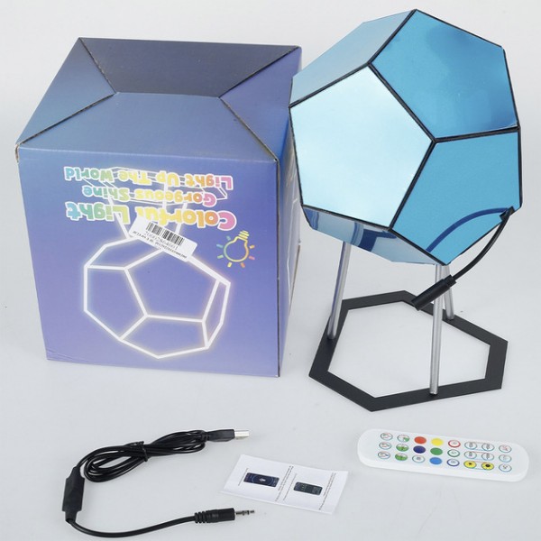 Ночник Додекаэдр USB 3D светодиодный 7 цветов Многоцвет