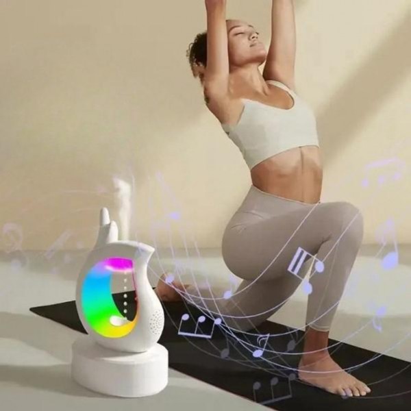 Многофункциональный увлажнитель воздуха антигравитация с RGB-подсветкой и Bluetooth-динамиком, портативный ночник-колонка Белый Y-16