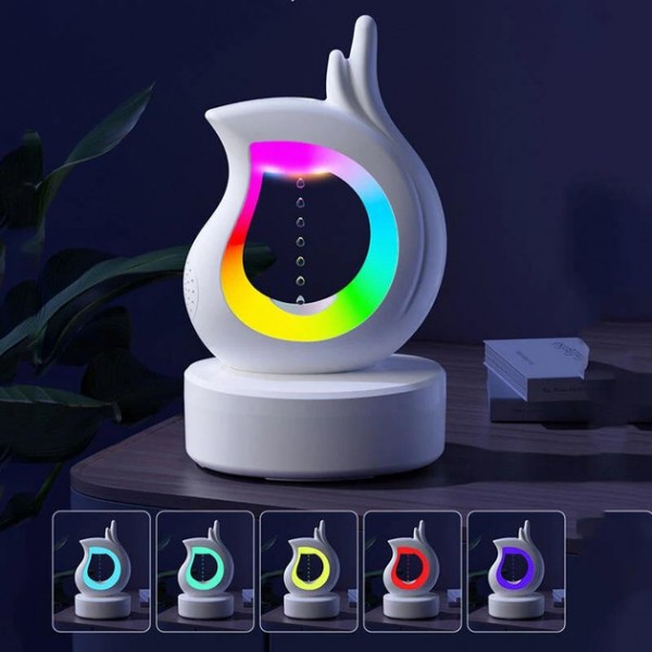 Многофункциональный увлажнитель воздуха антигравитация с RGB-подсветкой и Bluetooth-динамиком, портативный ночник-колонка Белый Y-16