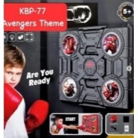 Настінний боксерський тренажер Spider-Man / музична машина-тренажер з підсвічуванням (4 цілі) + рукавички, чорний