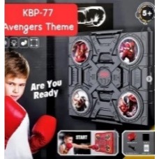 Настінний боксерський тренажер Spider-Man / музична машина-тренажер з підсвічуванням (4 цілі) + рукавички, чорний