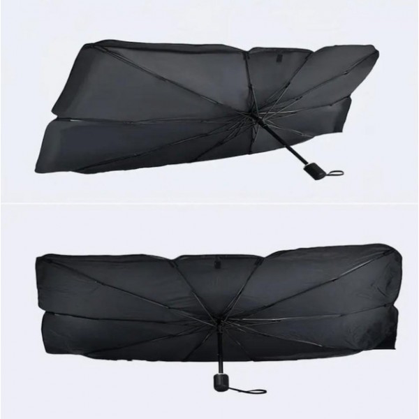 Солнцезащитный автозонт Car Umbrella для лобового стекла 140×78 см, складной, черный