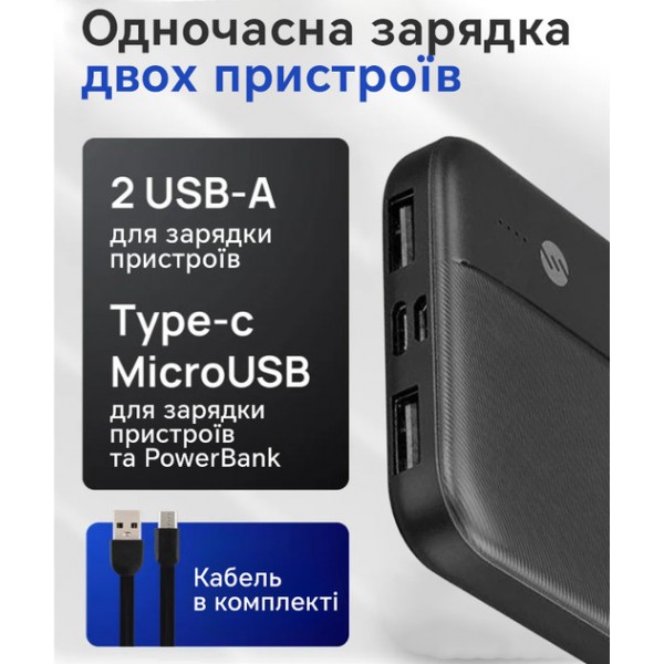 Портативное зарядное устройство Powerbank S-link G10N повербанк 10000 mAh внешний аккумулятор 2 USB Type C