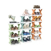 Стійка полиця для взуття 3 рівня X стильний дизайн до 32 пар взуття