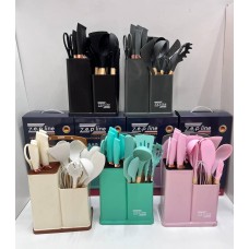 Набір кухонного приладдя та ножів Zepline ZP-107 бірюзовий, чорний, рожевий,сірий,білий
