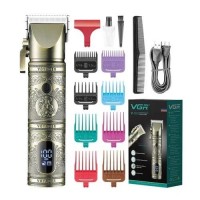 Машинка (триммер) для стрижки волос VGR V-697, Professional, 8 насадок, расческа, регулировка высоты, LED Display, STRONG BATTERY