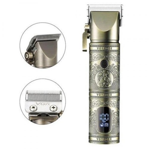 Машинка (триммер) для стрижки волос VGR V-697, Professional, 8 насадок, расческа, регулировка высоты, LED Display, STRONG BATTERY