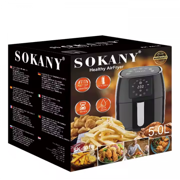 Аэрогриль фритюрница SOKANY SK-8018 на 5 л мультипечь с таймером и терморегулятором