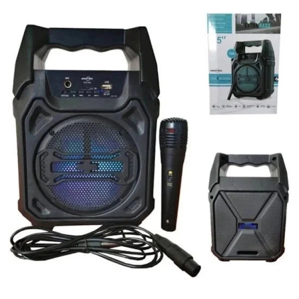 Колонка Bluetooth GTS-1283 с одним 6,5" проводным микрофоном 30 см (80007)