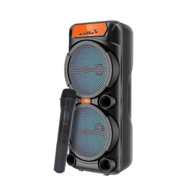 Колонка-Bluetooth с двумя 8" динамиками и 1 беспроводным микрофоном GTS-1880 42 см (80002)