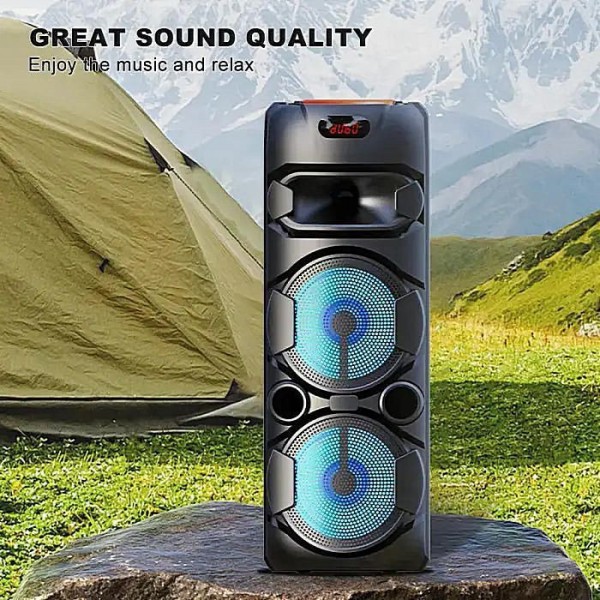 Караокая колонка Bluetooth 80 см ZQS8220S | Party Speaker 2×8” 40W с микрофоном и RGB подсветкой